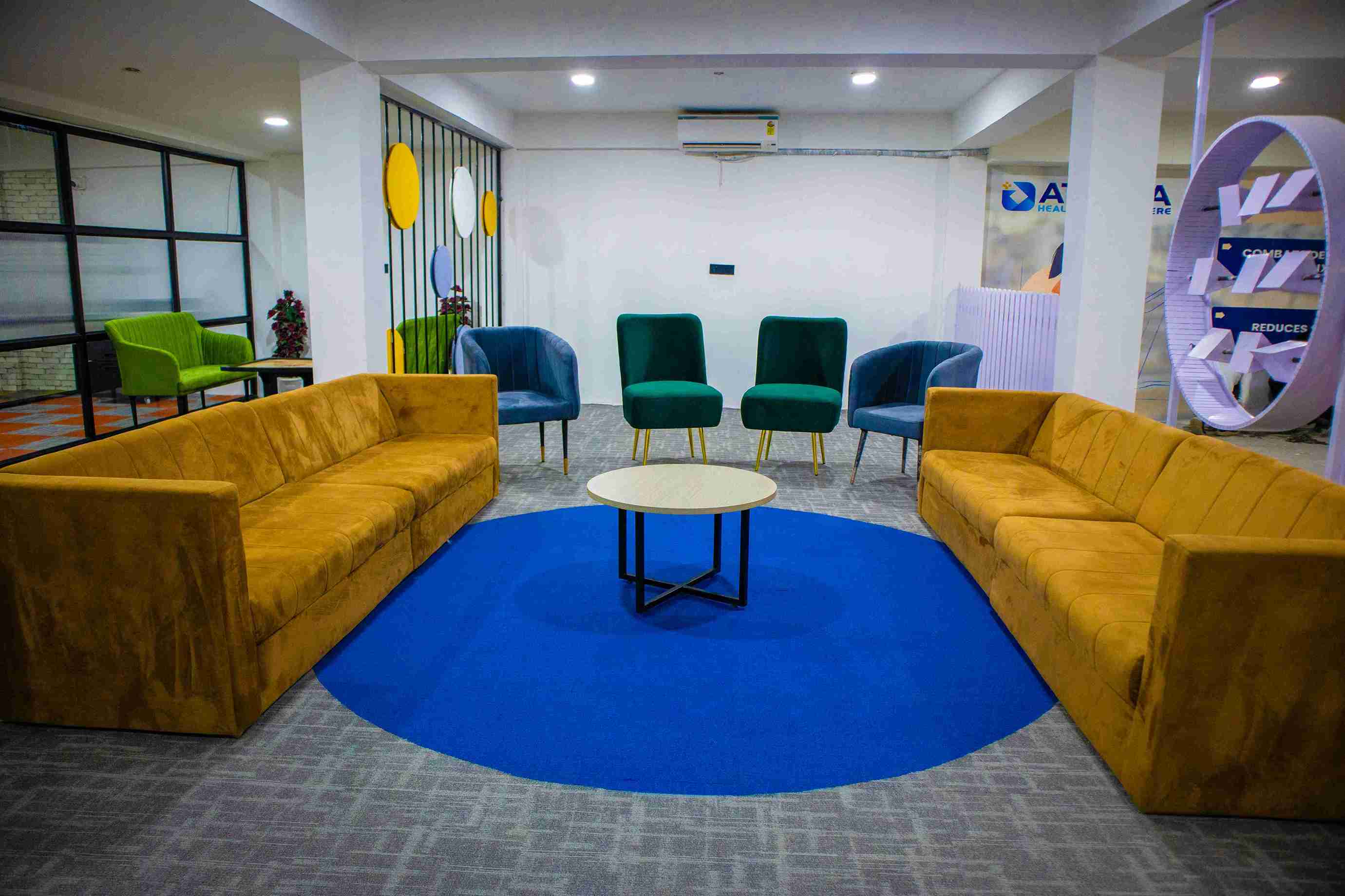 Reception area at Athena rehabilitation centre in Greater Noida.